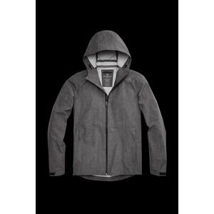 Mack Weldon Stormchaser Rain Jacket Mens Large Waterproof Gray Hooded Full Zip